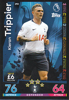 Kieran Trippier Tottenham Hotspur 2018/19 Topps Match Attax #292